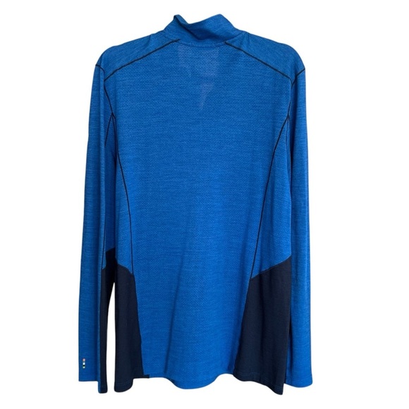 Smartwool Men’s 1/4 Zip Merino Sport Long Sleeve Baselayer Shirt Blue Medium - Picture 4 of 5
